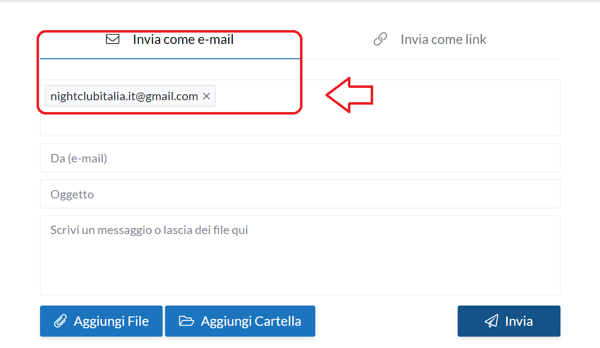 Istruzioni invio
